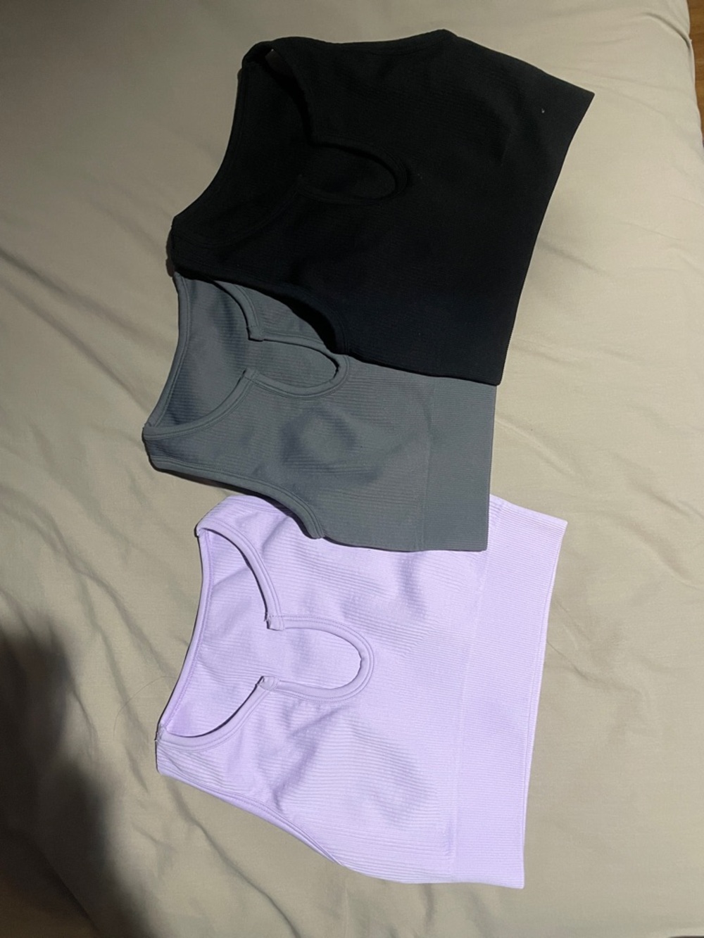 Women’s Ribbed Crop Tank Shorts - Lavender, Gray, Black